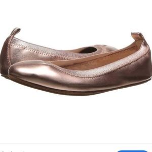 Yosi Samra rosegold metallic ballet flats